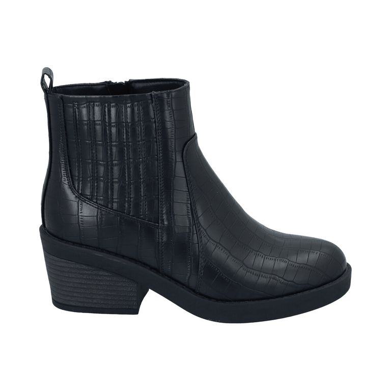 Botin Casual Mujer Negro Taco Medio Nani