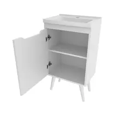 TECNOMOBILI - Mueble de Baño 1 Puerta con Lavamanos Blanco 44.4x78.5x30 cm