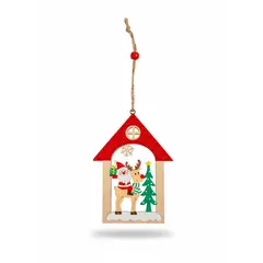 WAKESHOME - Mini decoración Vitange colgantes de madera Navideñas 10 cm