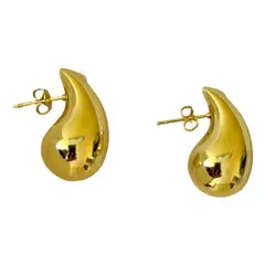 GENERICO - Aro Gota Chunky Baño En Oro 18 Kl Hipoalargenico Regalo