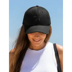 ANONIMASTORE - Gorro Jockey Mujer Estrella Black