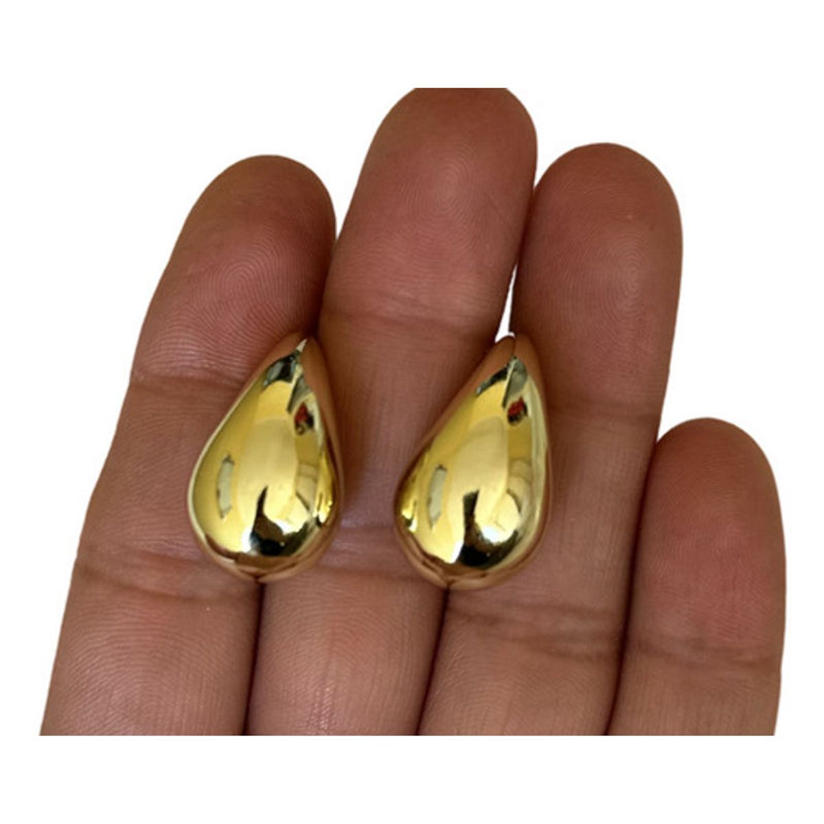 GENERICO - Aros Gotas Medianas Elegantes Baño Oro 18 Kl Regalo