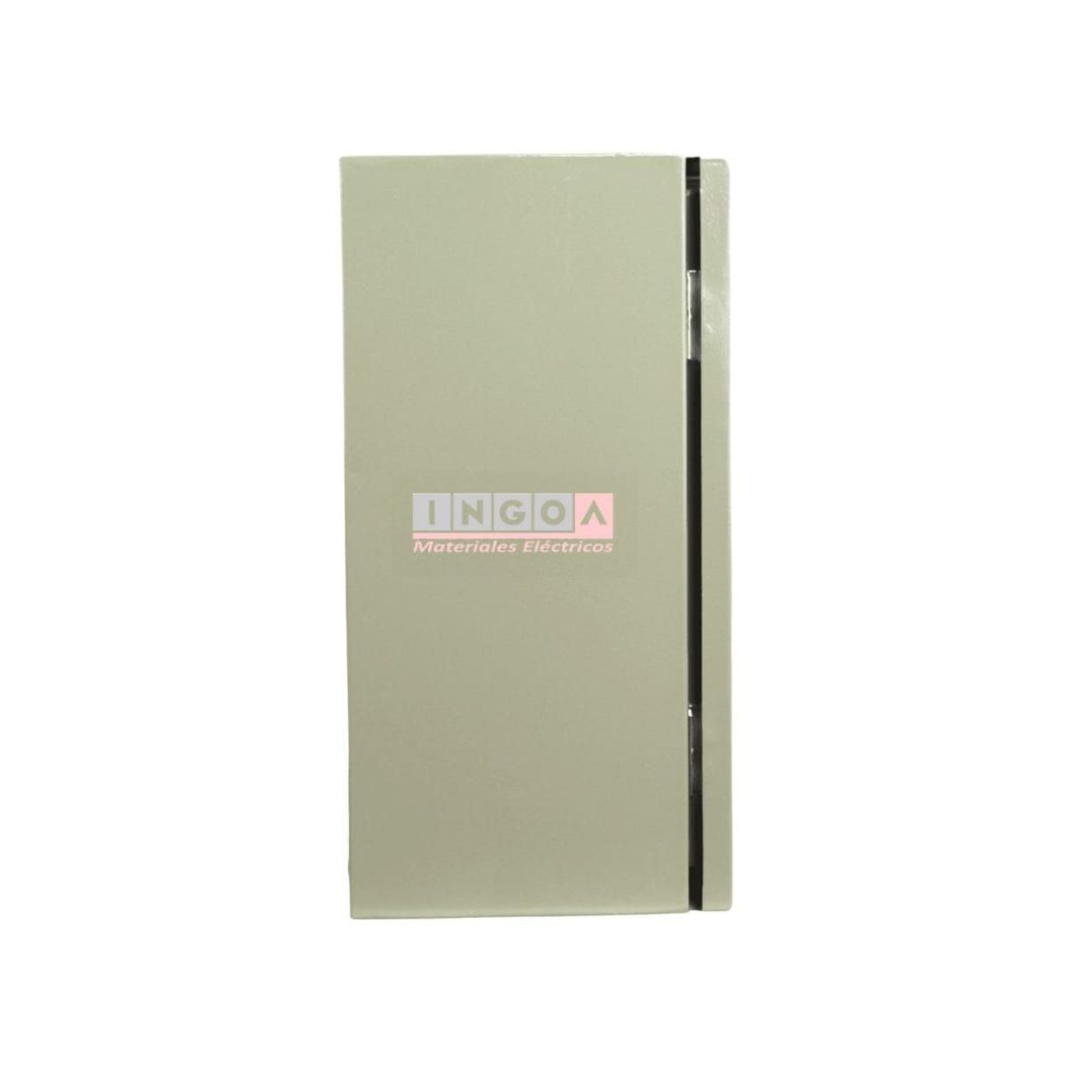 GENERICO - GABINETE TABLERO METALICO 400X300X200MM 1 PUERTA + CHASIS IP65 RAL 7035 – 24MOD.