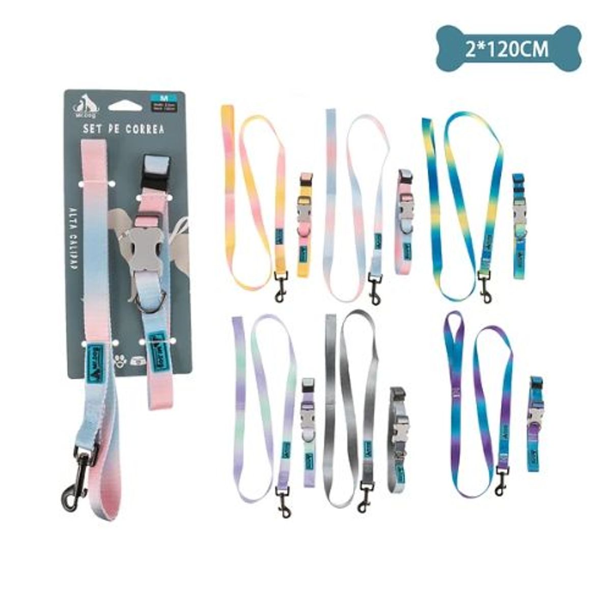 GENERICO - Set de arnés y correa 20cm120cm Color Gris