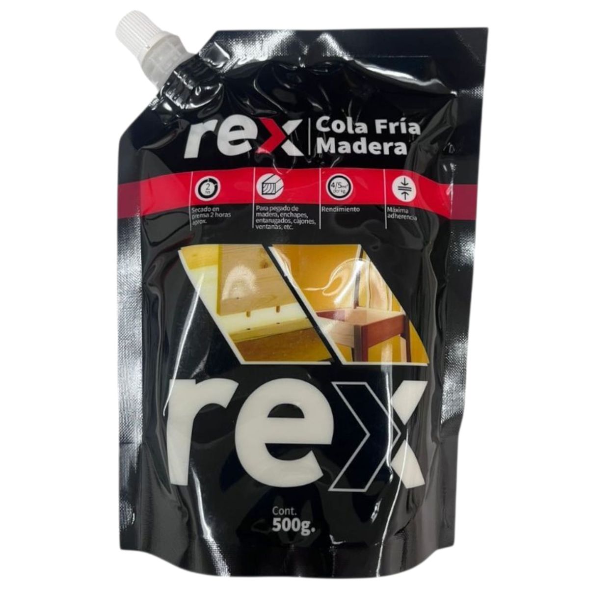 GENERICO - Cola Fria Rex de 500gr Pegamento Para Madera Blanco