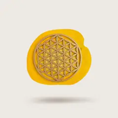 GENERICO - FLOR DE LA VIDA AMARILLA EN MADERA