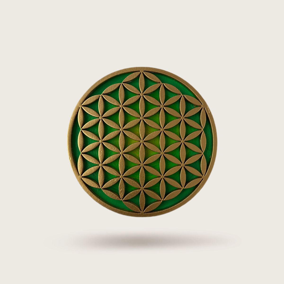 GENERICO - FLOR DE LA VIDA VERDE EN MADERA