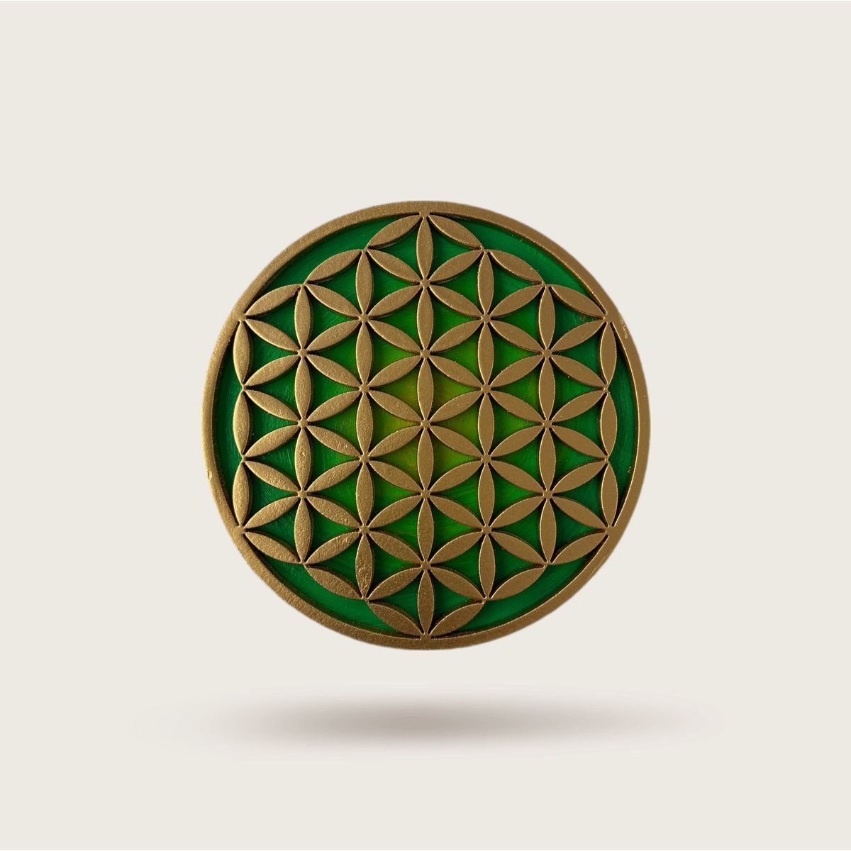 GENERICO - FLOR DE LA VIDA VERDE EN MADERA