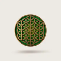 GENERICO - FLOR DE LA VIDA VERDE EN MADERA