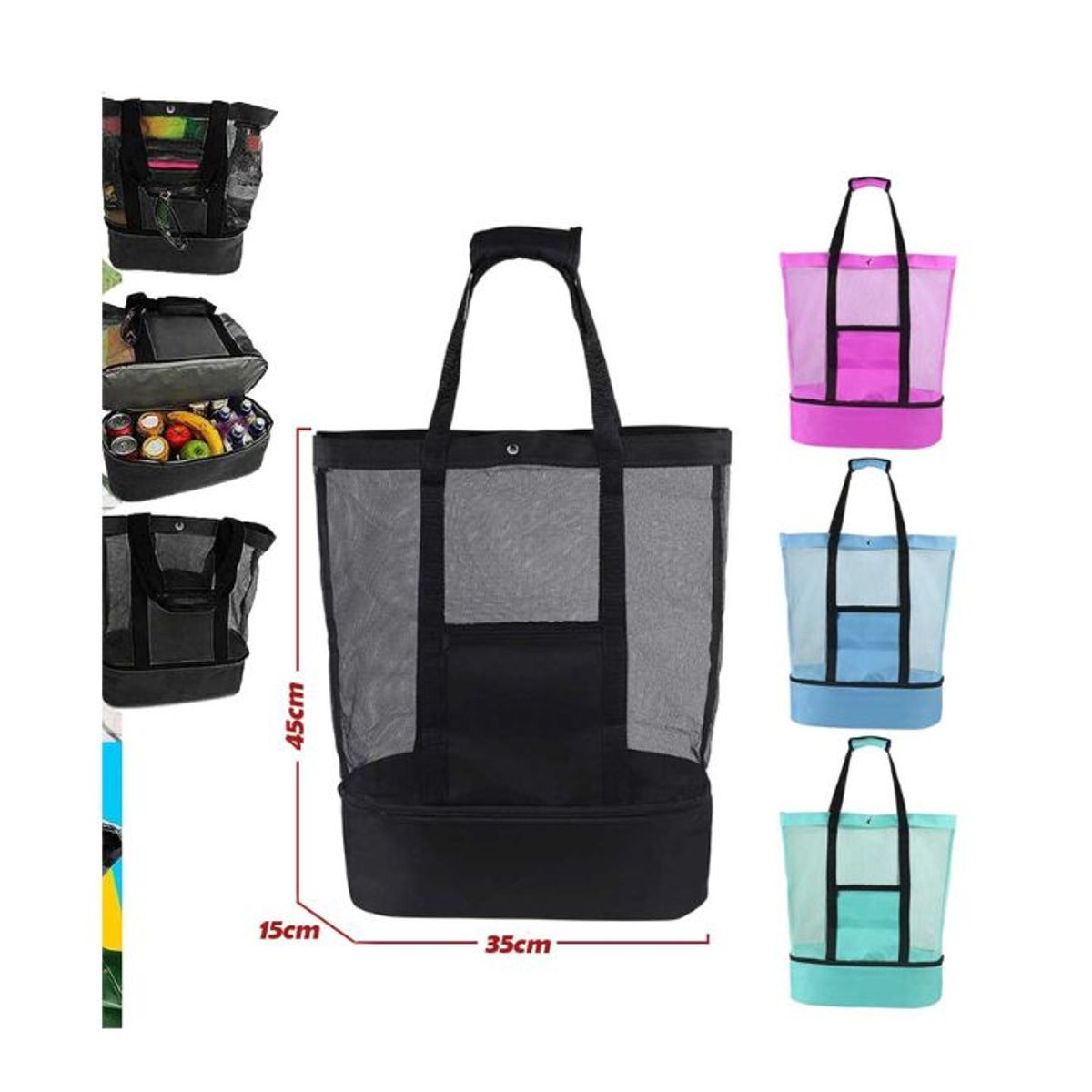 GENERICO - Bolsa Termica Impermeable Playa o Picnic 45x35x15CM Color Rosa