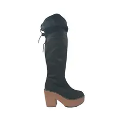 HERIEL - Bota Negra Plataforma Mujer