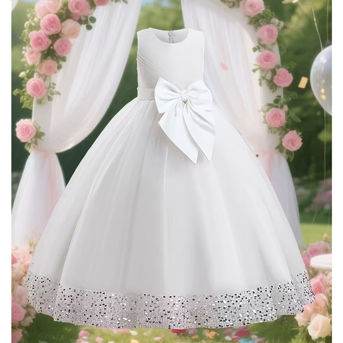 ALMA & DECO - Vestido Primera Comunión Bautizo Paje Boda Mod Elizabeth Blanco