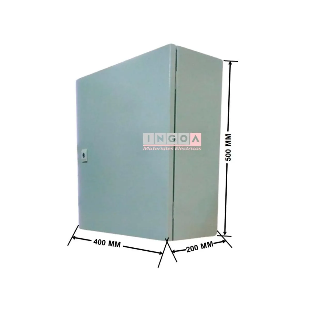 LEXO - Gabinete Tablero Metalico 500x400x200mm C/Chasis 43Mod IP65 Ral 7032