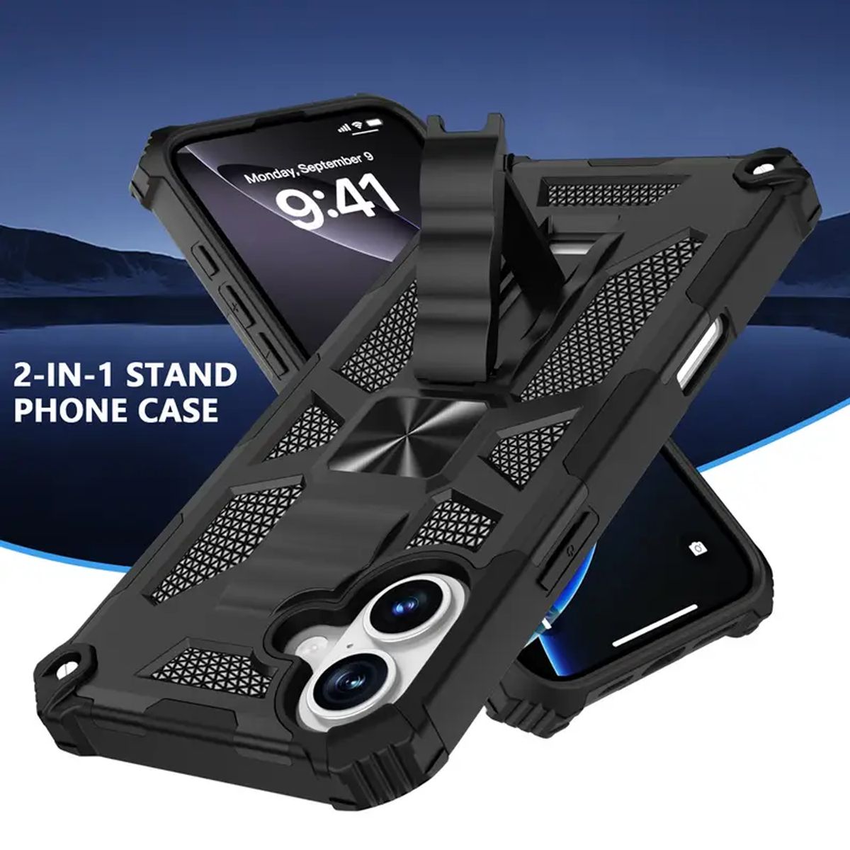 GENERICO - Carcasa para Antigolpe Reforzada para iPhone 16 - Negro