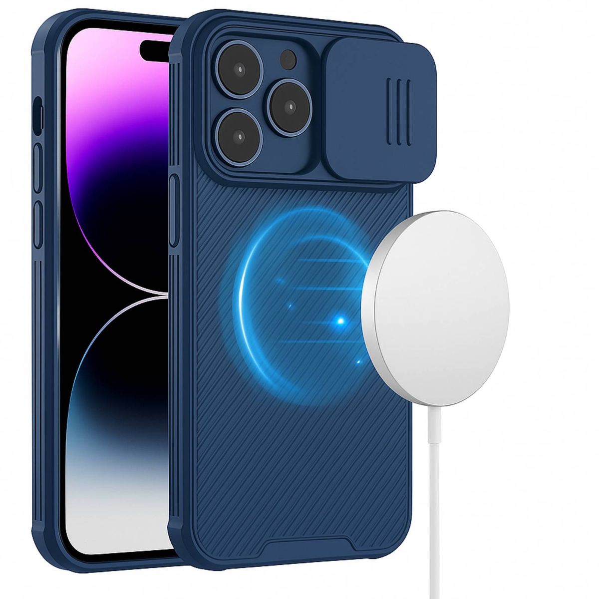 GENERICO - Carcasa Funda Con Protección De Camara Para iPhone 14 Azul