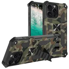 GENERICO - Carcasa para Antigolpe Reforzada para iPhone 16 Pro Max - Verde Camuflaje