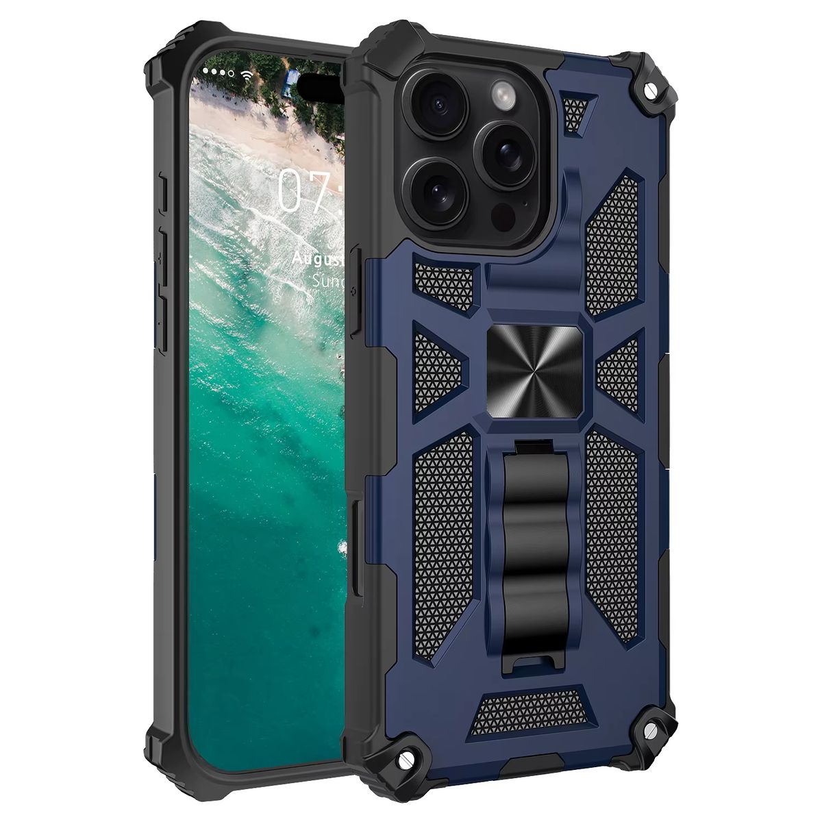 GENERICO - Carcasa para Antigolpe Reforzada para iPhone 16 Pro Max - Azul