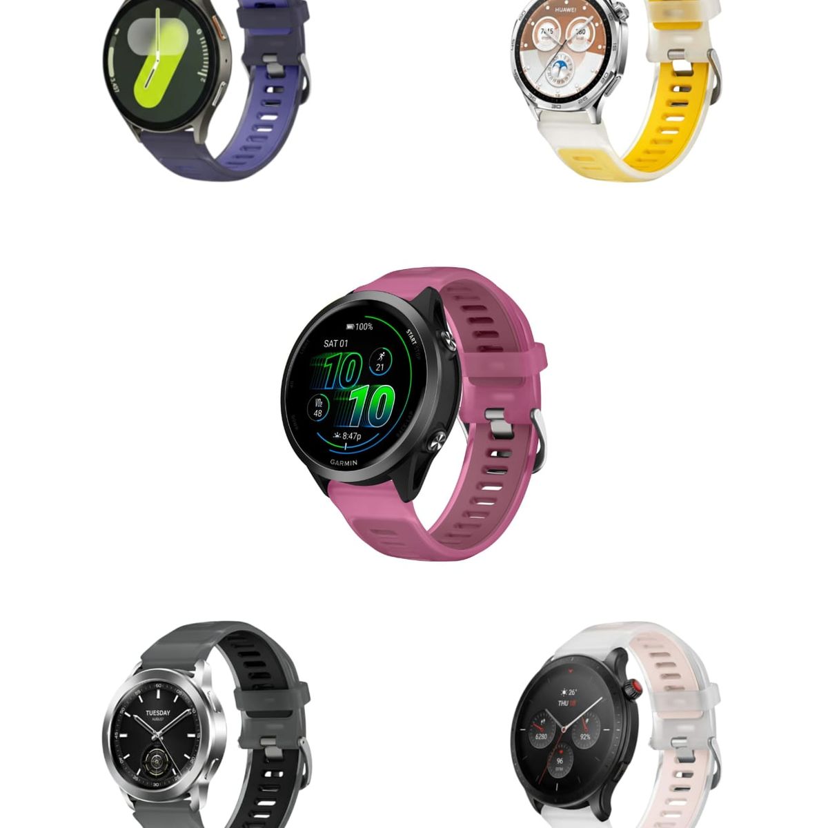 GENERICO - Correa 20mm Bicolor Compatible Galaxy/huawegt/garmin 2 Cm AMARILLO