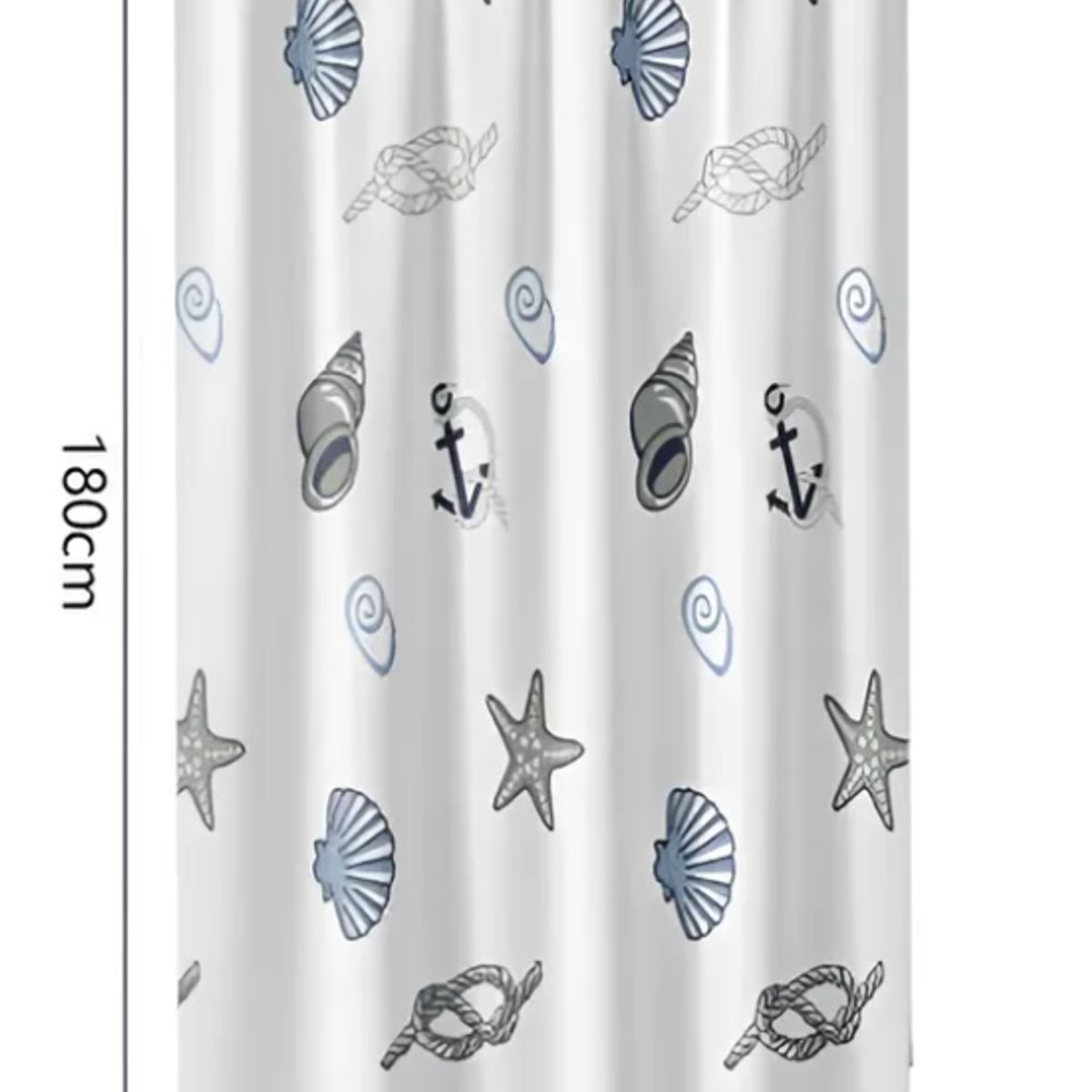 GENERICO - Cortina de ducha con estampado conchas y estrellas de mar
