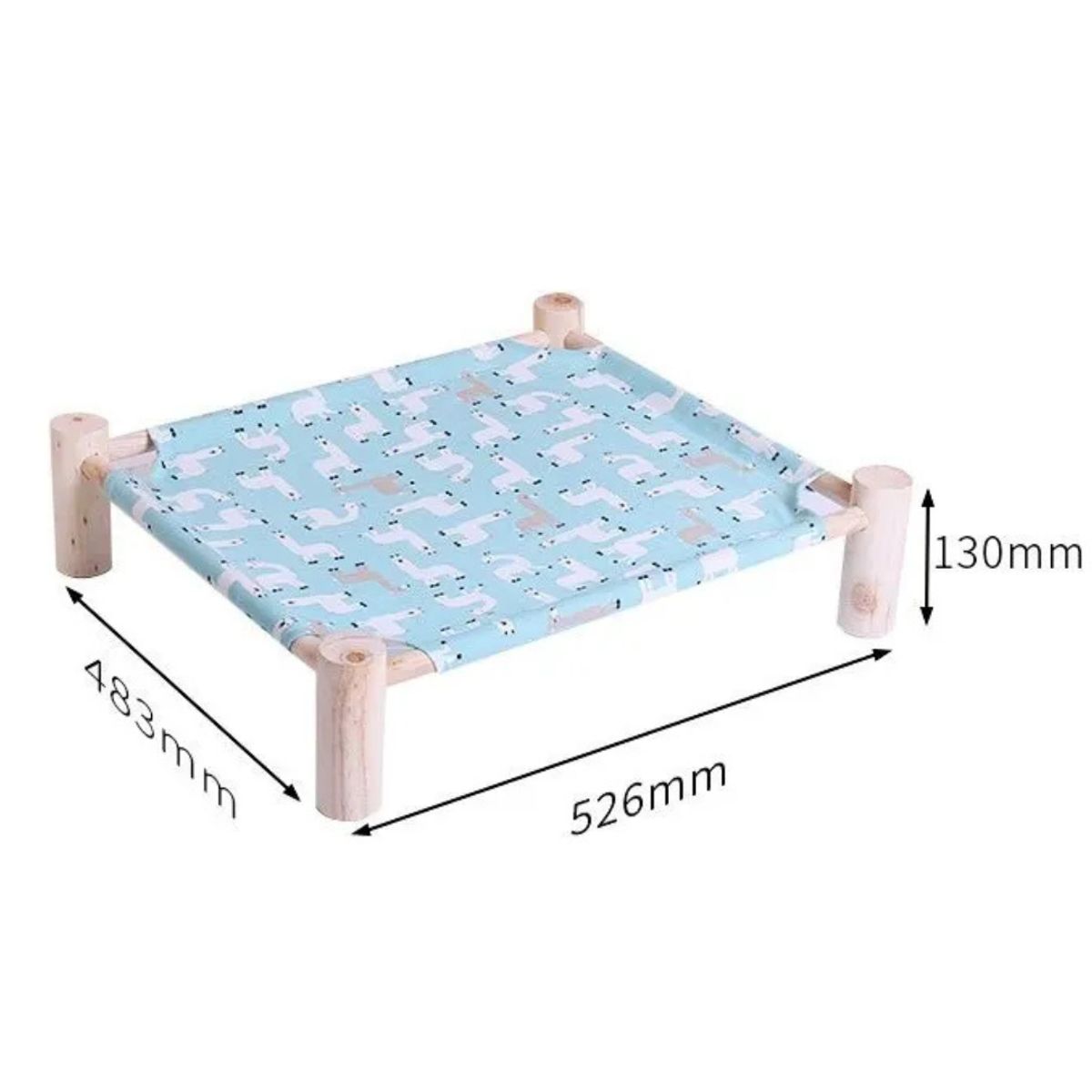 SUKEA - Cama Elevada Altura Refrescante Estampado Para Mascotas Azul LLamas