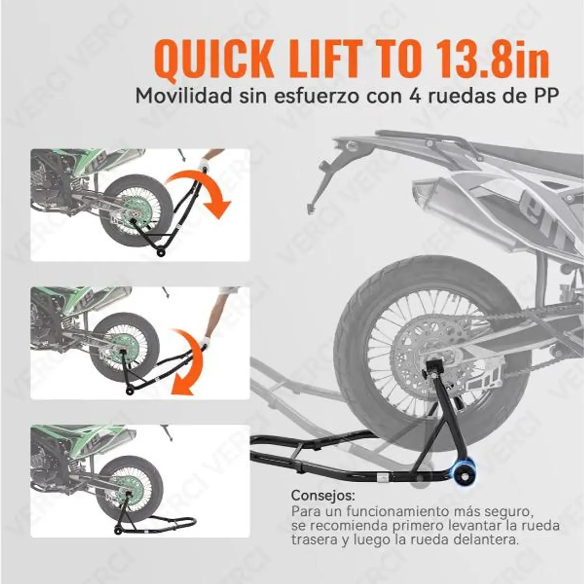 GENERICO - Caballete Para Motos Soporte Elevador Trasero Y Delantero