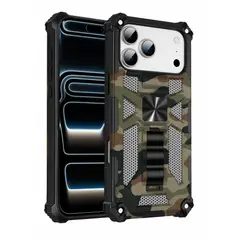 GENERICO - Carcasa para Antigolpe Reforzada para iPhone 17 Pro Max - Verde Camuflaje