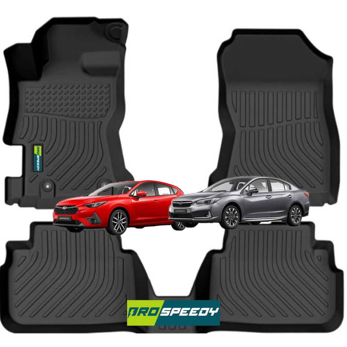 GENERICO - PISOS CALCE PERFECTO PROSPEEDY SUBARU IMPREZA 2018-2023 3PIEZAS