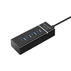 GENERICO - HUB USB 4 Puertos 3.0 (5Gbps, 30cm, Led Indicador) – Negro