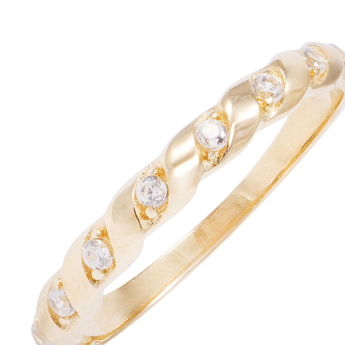 JB JOYAS BARON - Anillode Oro 18Kt de Compromiso 1/2 Cintillo con Circon