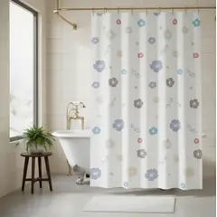 GENERICO - Cortina de ducha con estampado de Flores