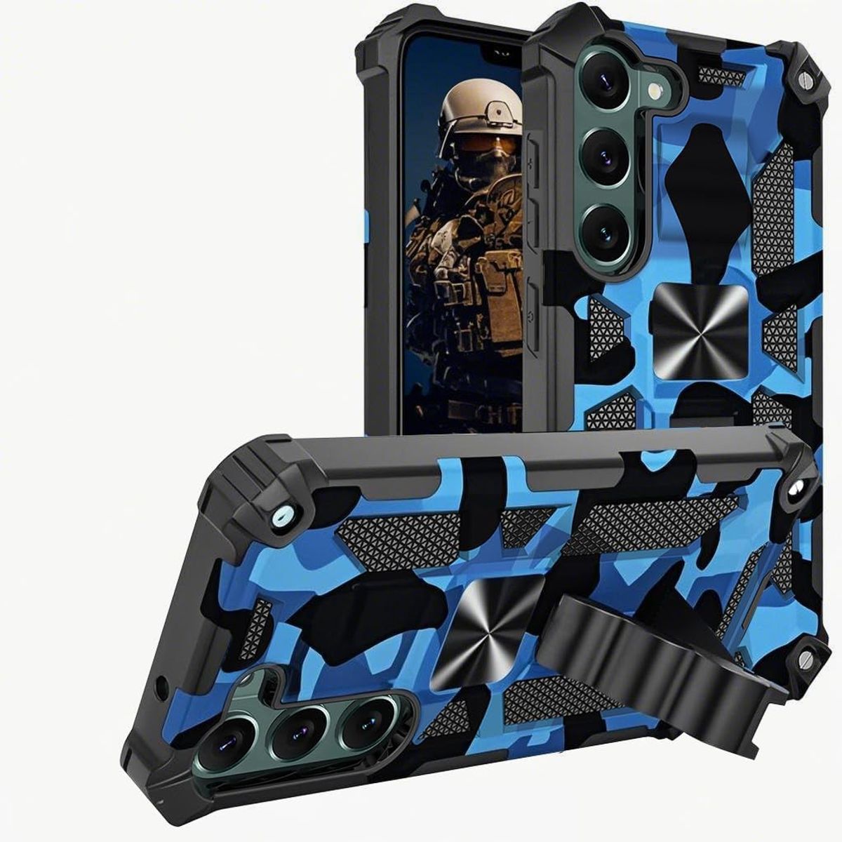 GENERICO - Carcasa para Samsung A17 5G Antigolpe Reforzada - Azul Camuflaje