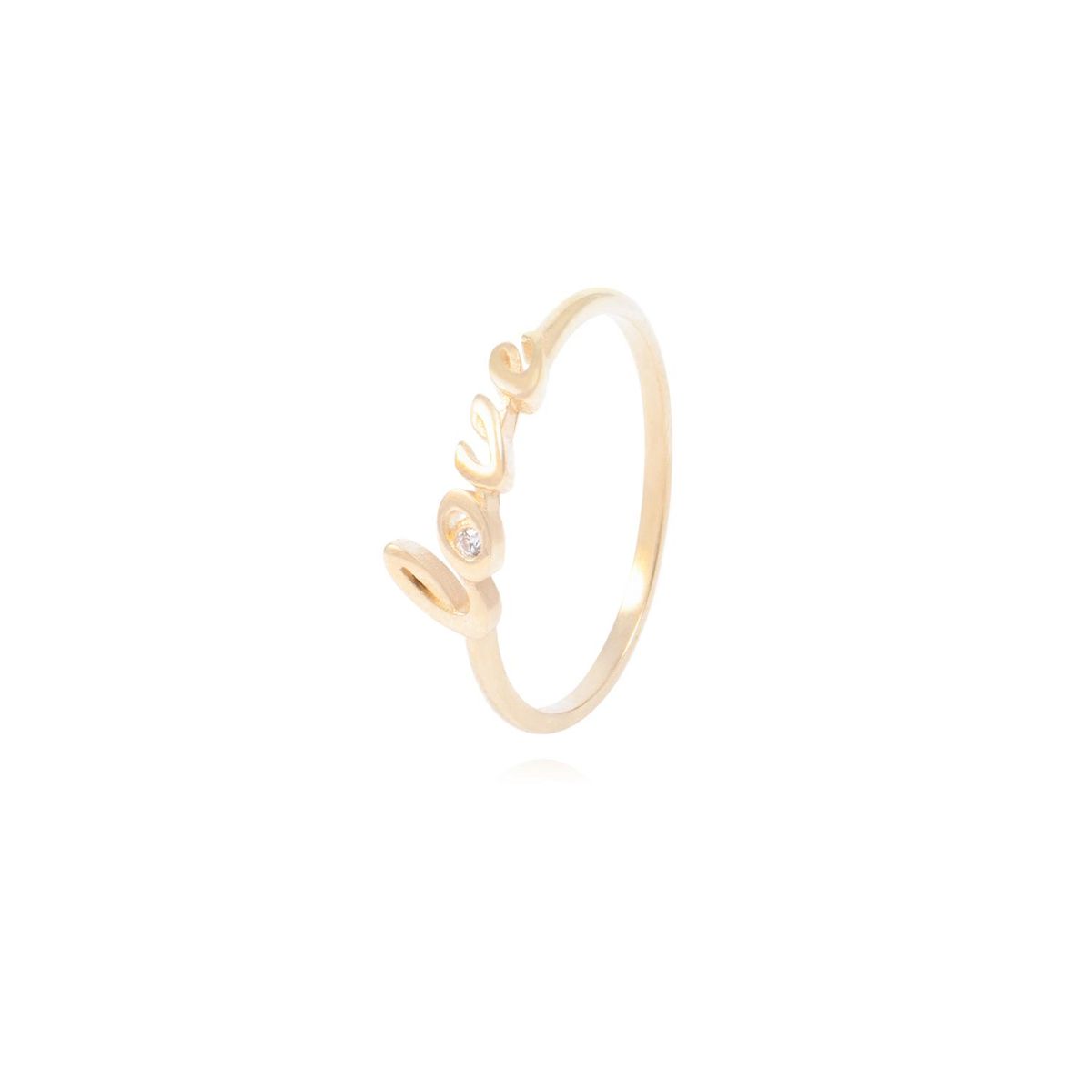 JB JOYAS BARON - Anillo de Oro 18Kt Modelo Love Con Circon