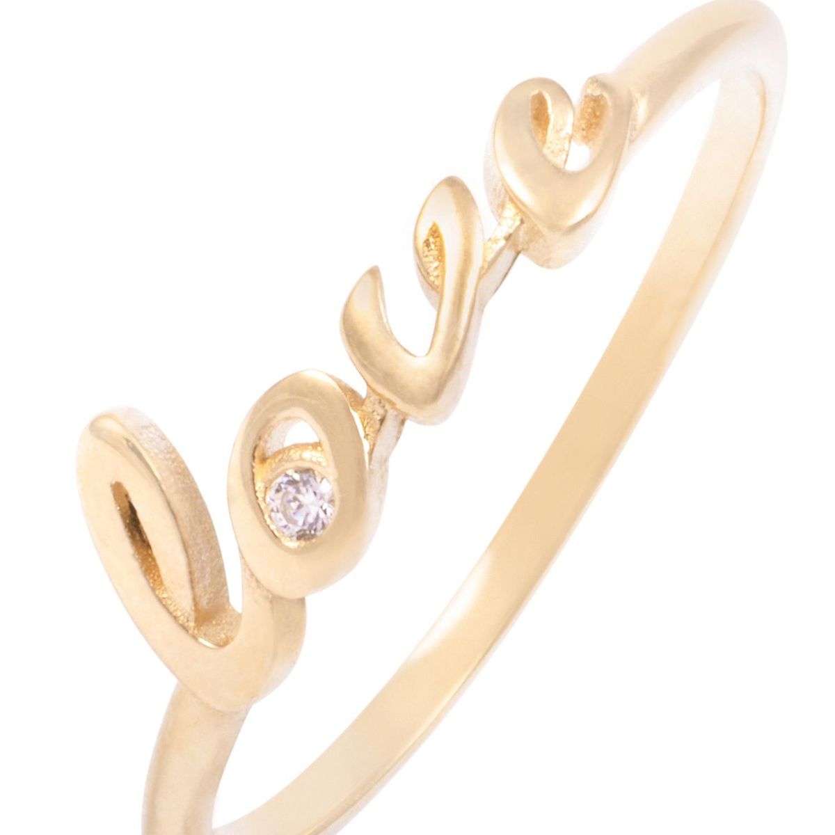 JB JOYAS BARON - Anillo de Oro 18Kt Modelo Love Con Circon