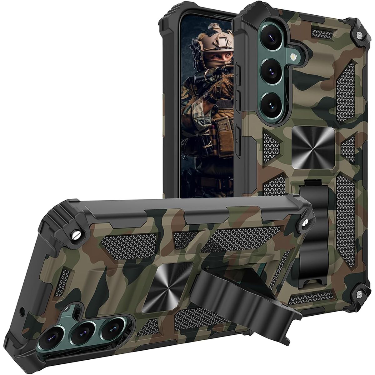 GENERICO - Carcasa para Samsung A26 5G Antigolpe Reforzada - Verde Camuflaje