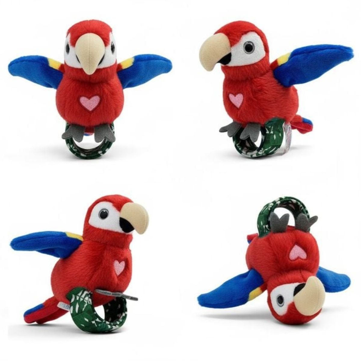 HAPPY YAPPERS - Peluche Repite Canta Aletea Happy Yappers Loro Rojos