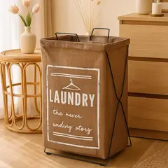GENERICO - Cesta Canasto para ropa sucia Plegable Marron