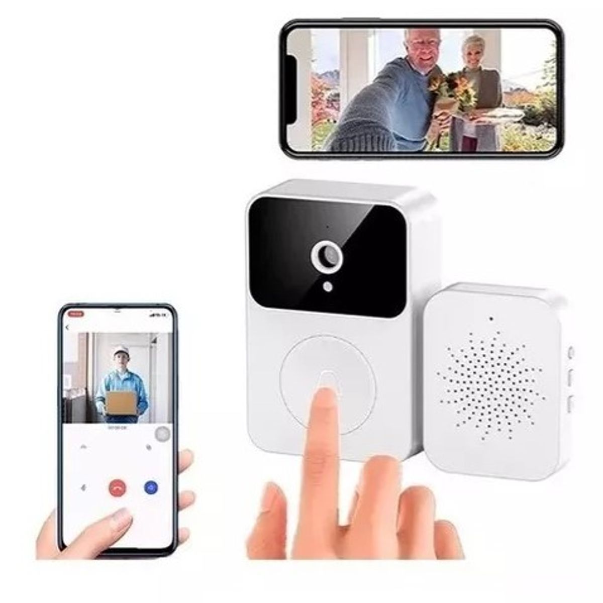GENERICO - Timbre Portero Con Cámara Inalámbrico App Tuya M8 Video Talk