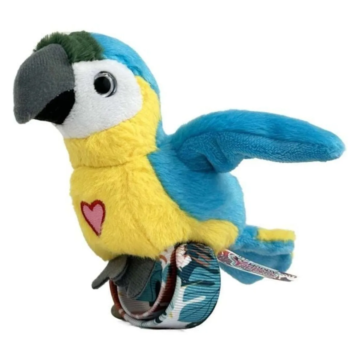 HAPPY YAPPERS - Peluche Repite Canta Aletea Happy Yappers Loro Azul