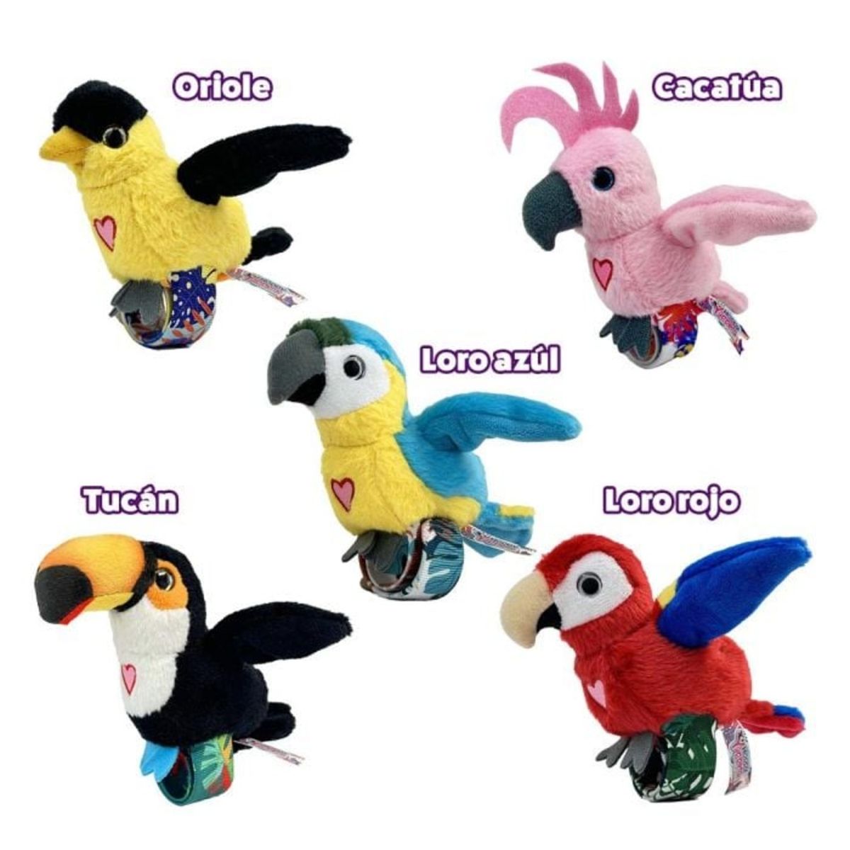 HAPPY YAPPERS - Peluche Repite Canta Aletea Happy Yappers Cacatua