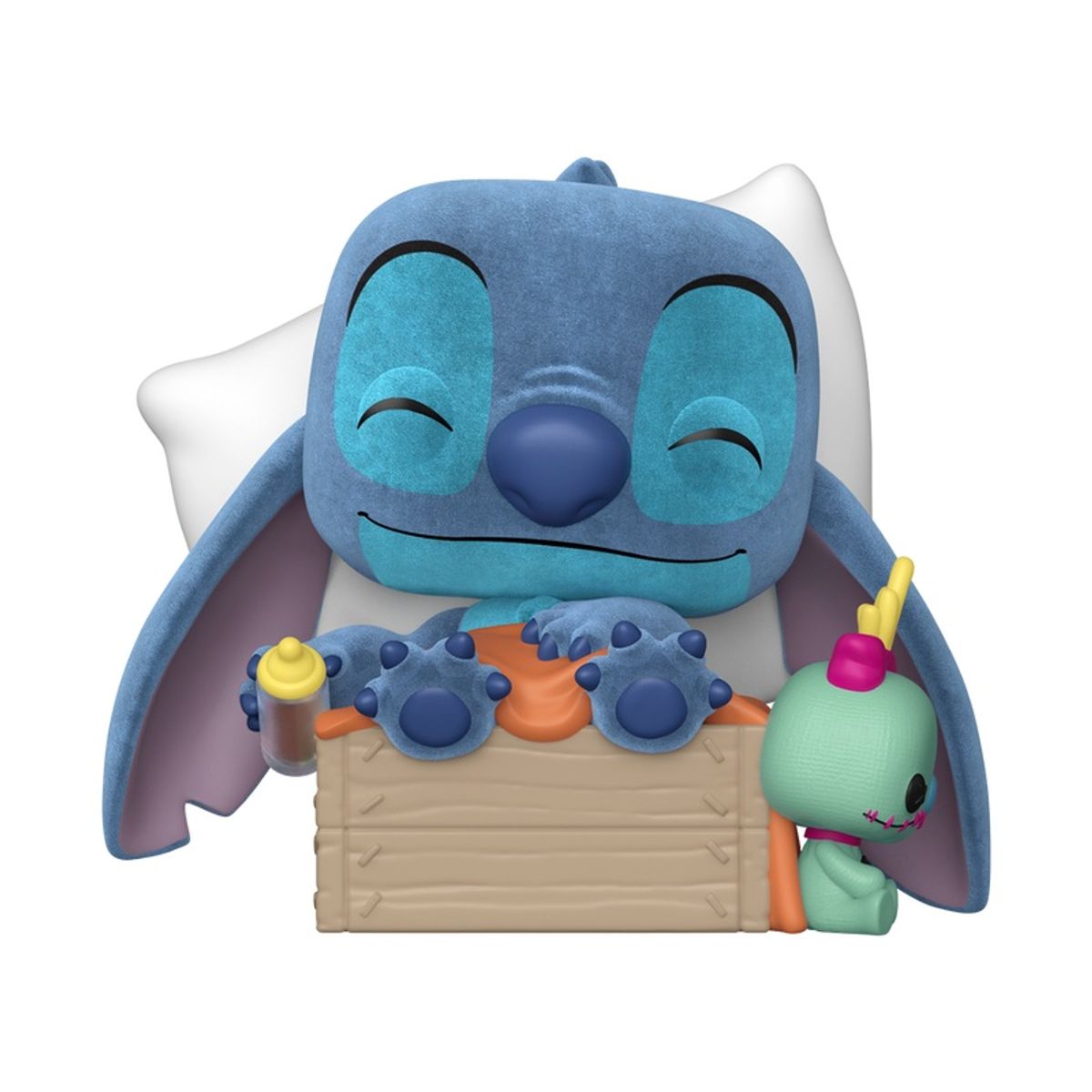 FUNKO - Funko Pop Disney  Stitch Durmiendo Flocked 1607 + Protector