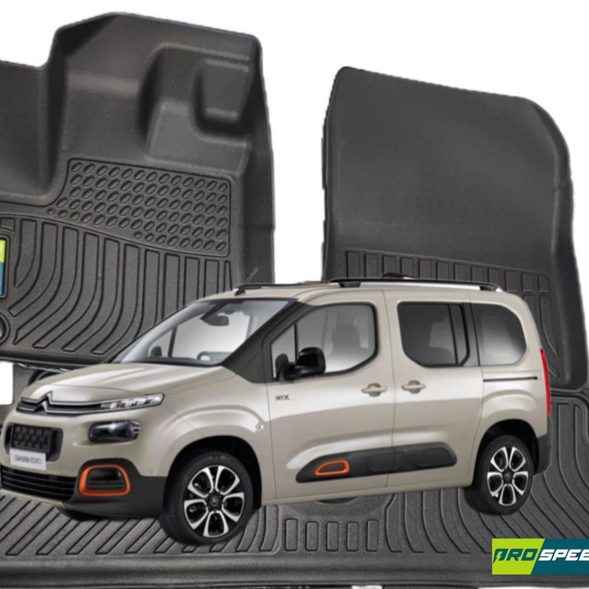 GENERICO - PISOS CALCE PERFECTO PROSPEEDY CITROEN BERLINGO MULTISPACE 2019+ 3PIEZAS