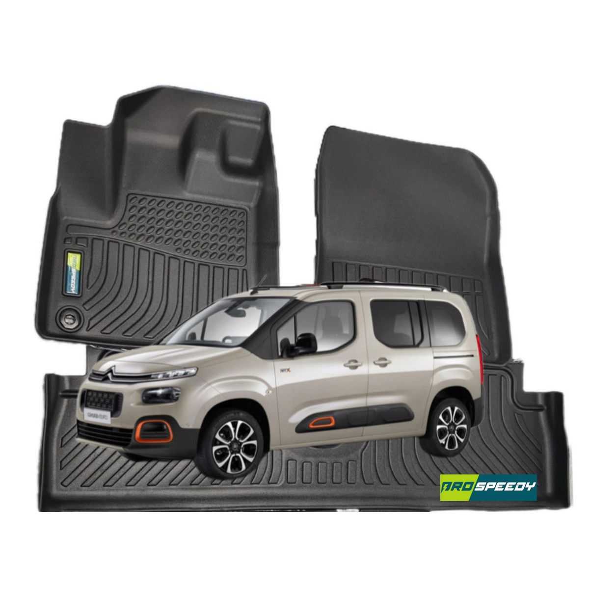 GENERICO - PISOS CALCE PERFECTO PROSPEEDY CITROEN BERLINGO MULTISPACE 2019+ 3PIEZAS