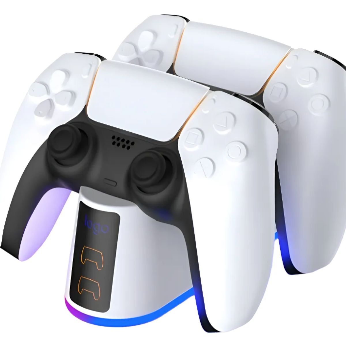GENERICO - Estación De Carga Mando Joystick Para Control Ps5 Rgb - Blanco