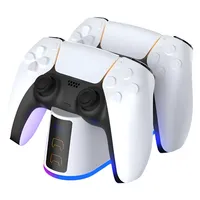 Estación De Carga Mando Joystick Para Control Ps5 Rgb - Blanco