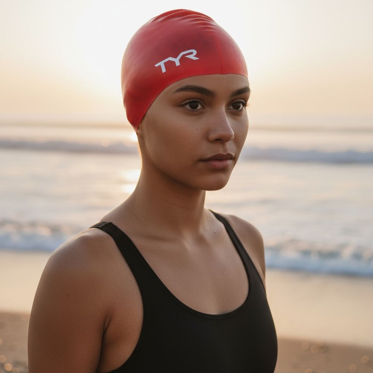 TYR - GORRO NATACION TYR SILICONA ROJO