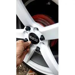 GENERICO - X4 Tapas centro de llantas de auto tunning SPARCO NEGRO 56MM