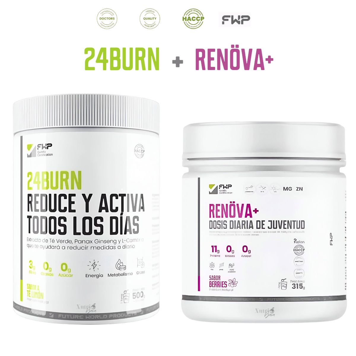 GENERICO - Pack 24BURN+RENOVA + FWP Original Colágeno Hidrolizado + Energía y Metabolismo Activo