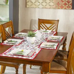 MASEL - Set Camino de mesa c / 6 individuales Lona española estampada Navidad Pascueros