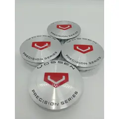 GENERICO - X4 Tapas centro de llantas de auto tunning VOSSEN plata LOGO ROJO 56MM