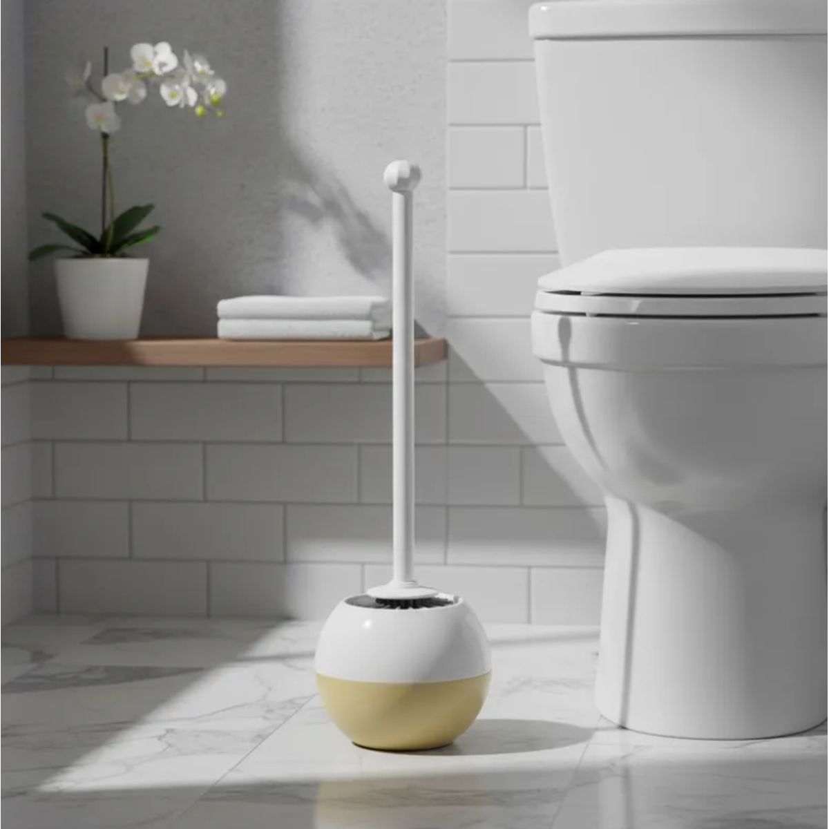 GENERICO - Cepillo de inodoro con cabezal de goma Suave